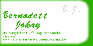 bernadett jokay business card